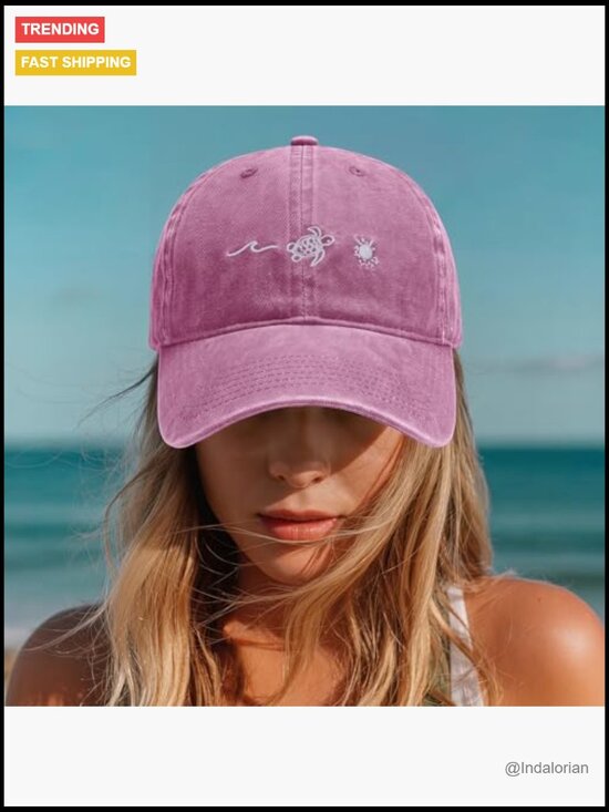 Sea Turtle Graphic Baseball Cap Adjustable Cotton Sun Hat